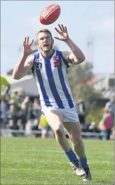  ??  ?? NEW LEADER: Nick Pekin in action during a Horsham District football grand final. Picture: PAUL CARRACHER