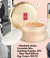  ??  ?? 1 Elizabeth Arden Ceramide Skin Soothing Powder, $79
2 Olay Total Effects Day Cream, $33.72
3 Shiseido Instroke Eyeliner and Pot, $55
4 Revlon Ultra HD Lipstick in
Poppy, $26.50.
1