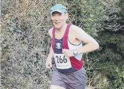  ??  ?? FIELDS OF GLORY: Stainland Lions’ Martin O’Brien in action during the Bilberry Field fell race. Picture: Mick Fryer.