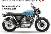  ?? ?? The Intercepto­r 650 in Ventura Blue.