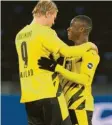  ?? Foto: dpa ?? Erling Haaland (links) und Youssoufa Moukoko wissen, wie man Tore schießt.