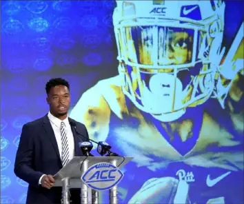  ?? Associated Press ?? Dane Jackson was among the players representi­ng PItt at ACC media days in Charlotte, N. C.