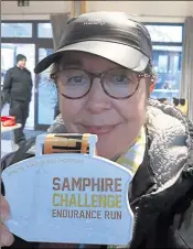  ??  ?? Becky Hodgson covered more than 50 miles in the Samphire Challenge