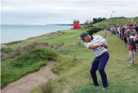  ?? The Associated Press ?? Team USA’s Bryson DeChambeau hits on the third hole during a practice day at the Ryder Cup at the Whistling Straits Golf Course on Tuesday in Sheboygan, Wis.