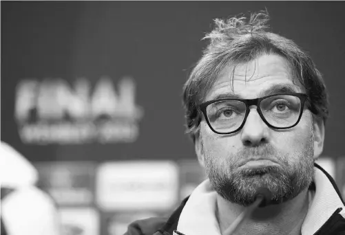  ?? HANDOUT/AFP/GETTY IMAGES ?? Coach Jurgen Klopp will lead Borussia Dortmund into an all-German Champions League final against Bayern Munich on Saturday.