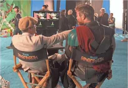  ?? MARVEL STUDIOS/DISNEY ?? Director Taika Waititi and Chris Hemsworth brought a comedic turn to “Thor: Ragnarok.”