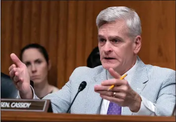  ?? JOSE LUIS MAGANA / ASSOCIATED PRESS FILE (2023) ?? Sen. Bill Cassidy, R-LA., ranking member of the Senate Health, Education, Labor and Pensions Committee, speaks June 8 at the Capitol in Washington during a hearing on mental health.