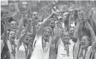  ?? ELAINE THOMPSON/AP ?? Team USA wins the Women’s World Cup in 2015.
