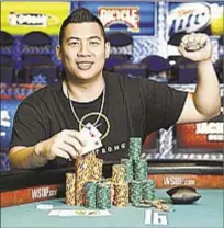 ?? Poker News ?? Chips were down — to 1! — then Henry Lu went on a streak to win World Series of Poker tourney in Las Vegas.
