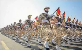  ?? REUTERS FILE ?? Members of the Iranian Revolution­ary Guard march during a parade.