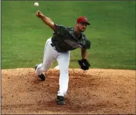  ?? Arkansas Democrat-Gazette/THOMAS METTHE ?? allowed 2 hits in 4 innings in the Travelers’ 3-1 victory over the San Antonio Missions on Sunday at Dickey-Stephens Park in North Little Rock.