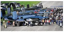  ?? MARSHALL GORBY / STAFF ?? Spectators flocked to B-25s that landed at Wright-Patterson Air Force Base on April 18.