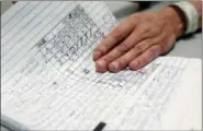  ?? STEVE HELBER — THE ASSOCIATED PRESS ?? In this Tuesday, May 1, 2018 photo, inmate Richard Walls holds a page of notes during an interview in the Richmond City Jail in Richmond, Va. A federal appeals court is weighing a challenge to a Virginia law that allows police to arrest “habitual...