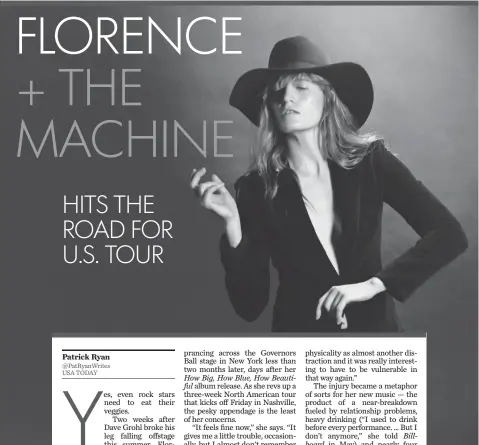  ?? TOM BEARD ?? Florence Welch is on her feet and on the road.