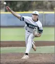  ?? The Maui News MATTHEW THAYER photo ?? King Kekaulike starting pitcher Jaxon Grossman delivers in the fifth Friday.