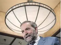  ?? PAUL CHIASSON/THE CANADIAN PRESS ?? NDP leader Tom Mulcair called the cut of the tax credit “a purely ideologica­l decision.”