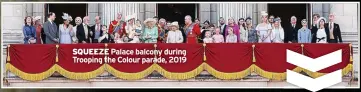  ?? ?? SQUEEZE Palace balcony during Trooping the Colour parade, 2019