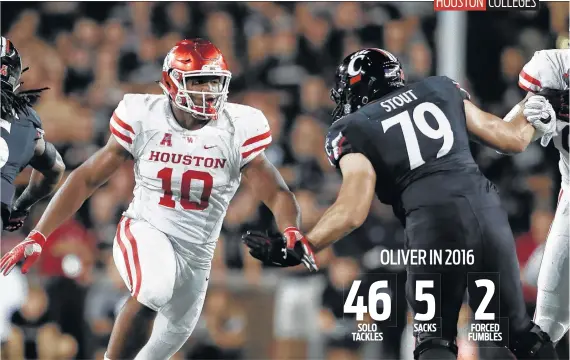  ?? Houston Chronicle, Getty Images file ?? Dominant defensive lineman Ed Oliver, top, and new QB Kyle Allen, left, will assume key roles for new Cougars coach Major Applewhite.