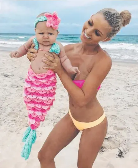  ??  ?? Hannah Polites says having her daughter Evaliah has cost her male Instagram followers but boosted her support from mums.