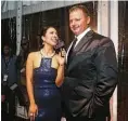  ?? Mark Mulligan / Houston Chronicle ?? Roger Clemens talks to reporters on the red carpet at the Bulls & Blackjack fundraiser.