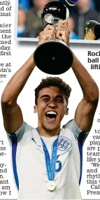  ??  ?? Rock hard Toffee: winning the ball against Brighton and lifting the U20 World Cup (left)