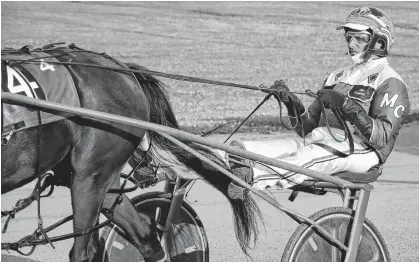  ?? JASON SIMMONDS • THE GUARDIAN ?? Marc Campbell will leave from the rail behind Time To Dance in the 53rd running of the Governor’s Plate, presented by Summerside Chrysler Dodge, at Red Shores at Summerside Raceway on July 10.