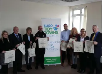  ??  ?? Pictured at the launch of the new bags are Ciara Horan, Greenstar, Peter Tiernan, Sligo Tidy Towns, Lucy Brennan, Sligo County Council and Sligo Tidy Towns, Pete Murtagh, Sligo County Council, Chris Noonan, Greenstar, Cllr Marie Casserly, Emer Concannon, Sligo Tidy Towns, Ciaran Hayes, Chief Executive Sligo County Council.