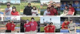  ?? FRANK GENNARIO JR. VIA AP ?? In these photos provided by Frank Gennario Jr., Frank Gennario Jr. and his son, Tony, pose at various ballparks. Frank Gennario lost his father to bone cancer when he was 16, and he clings tightly to memories of their days at Yankee Stadium. When...