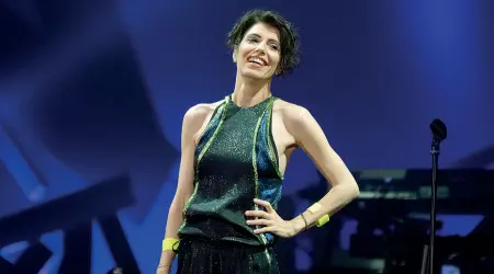  ??  ?? Voce Giorgia chiude a Padova il suo tour: con lei sul palco anche alcuni ballerini