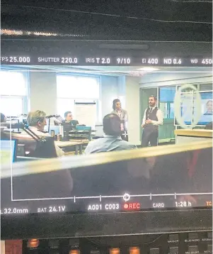  ??  ?? Line of Duty stars Adrian Dunbar and Martin Compston have been pictured on set as filming starts on the new series of the police drama. The sixth instalment of Jed Mercurio’s hit thriller is due to air later this year.