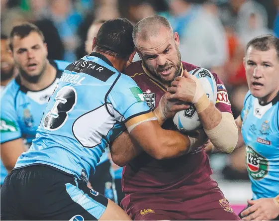  ?? Picture: PETER WALLIS ?? Nate Myles says he is no certainty to add to his Queensland appearance­s after some indifferen­t form since last year’s Origin series.