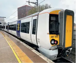  ?? (Spencer Conquest) ?? First c2c sent three Class 387/3s to GWR to help out. They have been confined to the Reading-Newbury/Bedwyn route.