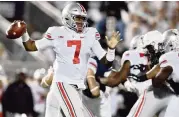  ?? ABBY DREY adrey@centredail­y.com ?? Could Ohio State quarterbac­k Dwayne Haskins possibly fall to Miami, picking No. 13 in the 2019 NFL Draft?