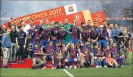  ??  ?? ÚLTIMO TÍTULO. La Copa del Rey lleva a la Supercopa al Barça.