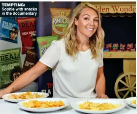  ??  ?? TEMPTING: Sophie with snacks in the documentar­y