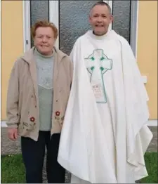  ??  ?? Fr Gerard O’Leary, Pastoral Care team, UHK, who marked 25 years ordained recently pictured with his mother, Sheila.