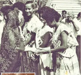 ??  ?? TOP: Prime Minister of India, Indira Gandhi, meeting contestant­s of the 1981 Sugar Festival in Lautoka during her Fiji tour. Photo: Fiji Museum