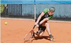  ?? Foto: Siggi Baumüller ?? Der Meringer Michael Guggumos gewann im Spiel gegen Rain am Lech sowohl sein Einzel als auch sein Doppel.