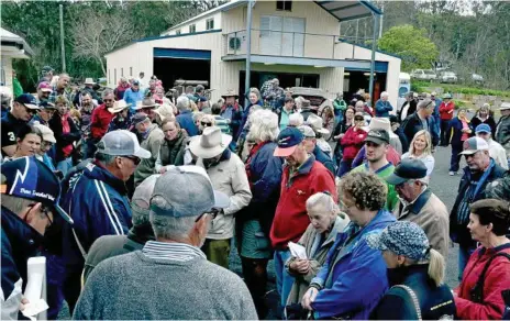  ?? Photos: Bev Lacey ?? UNDER HAMMER: Crowds gather at the antique auction.