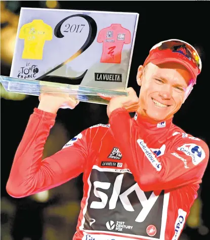  ??  ?? Chris Froome hizo el doblete con el Tour de Francia y la Vuelta a España