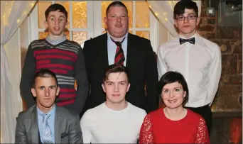  ??  ?? Liam Kelleher, Ronan Kiely, and Cadan McCarthy, members of Mallow Swans Swinning Club and National Team Swimmers were winners in the Youth Awards category. They are pictured with guest of honour Rob Heffernan, Sinead O’ Connor of AIB, Mallow (Sponsors)...