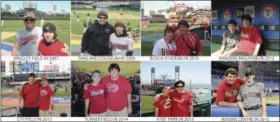  ?? FRANK GENNARIO JR. VIA AP ?? In these photos provided by Frank Gennario Jr., Frank Gennario Jr. and his son, Tony, pose at various ballparks. Frank Gennario lost his father to bone cancer when he was 16, and he clings tightly to memories of their days at Yankee Stadium. When...