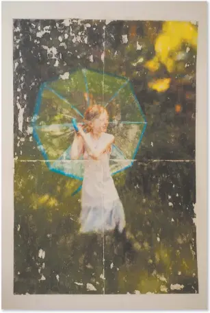  ??  ?? Julie Graber: Corey With Her Flying Umbrella, 2015, photo image transfer