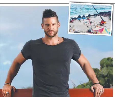  ?? Picture: Scott Powick ?? Australian actor Dan Ewing, who has a major role in the Hollywood movie Monster Problem being filmed on the Gold Coast – including at Lovers Rock Park (inset) – says he spends so much time in the city he might buy a house here.