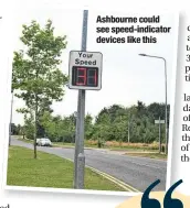  ?? ?? Ashbourne could see speed-indicator devices like this