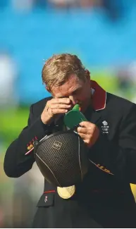  ??  ?? An emotional Nick after receiving his individual gold medal at the Rio Olympics