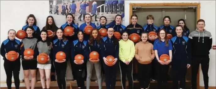  ??  ?? Paul Carr from Basketball Ireland who visited St Kevins Community College, Dunlavin recently to train the school’s 1st and 2nd year ladies basketball players.