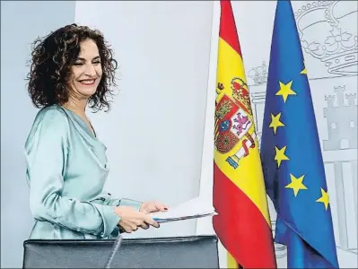  ?? EMILIA GUTIÉRREZ ?? La ministra de Hacienda y portavoz del Gobierno, María Jesús Montero