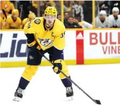  ?? AP PHOTO/MARK HUMPHREY ?? Nashville Predators defenseman Roman Josi plays against the San Jose Sharks during a home game last season.