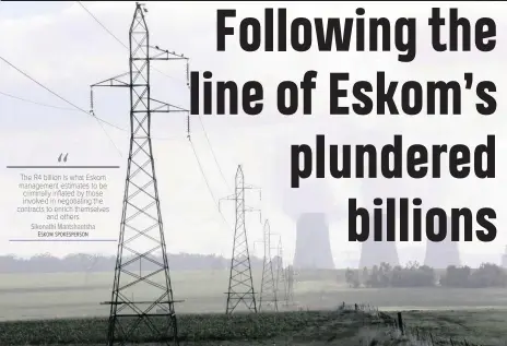  ?? | African News Agency (ANA) Archives ?? SMOKE rises from a coal-fired power station near Johannesbu­rg. A report this week has revealed R4bn in overpaymen­ts made by the power utility.